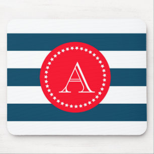 Mousepad Padrão de marinho azul e branco