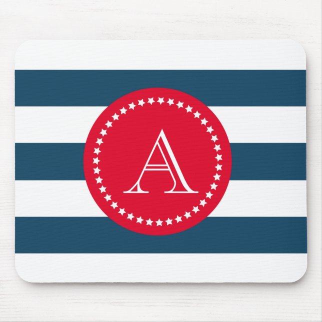 Mousepad Padrão de marinho azul e branco (Frente)