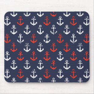 Mousepad Padrão De Marinho Branco E Azul