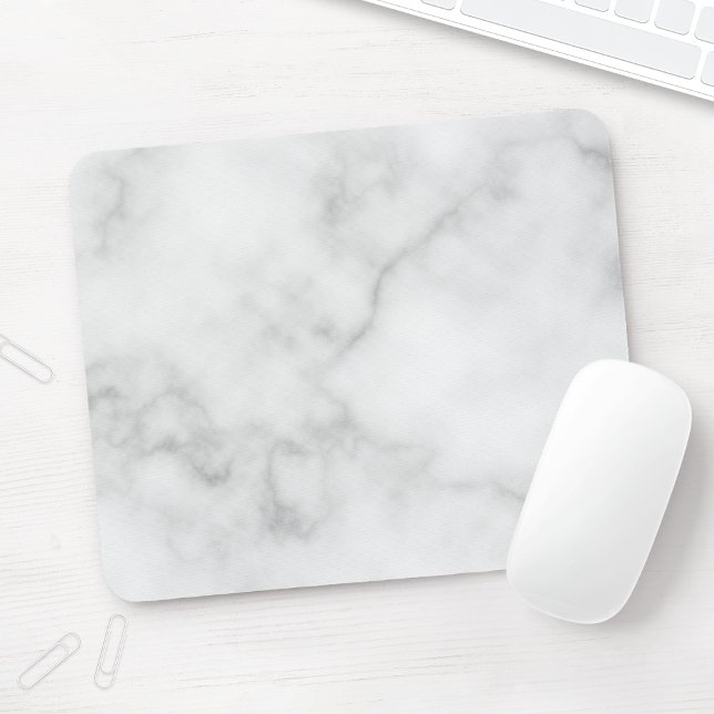 Mousepad Padrão de mármore branco elegante (Criador carregado)