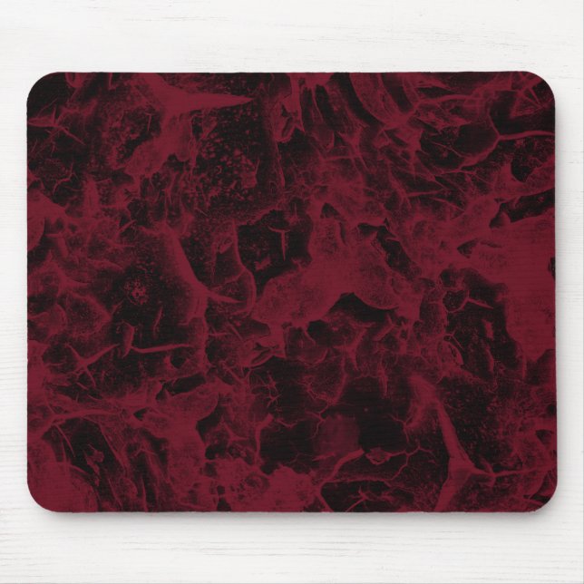 Mousepad Padrão de mármore preto e vermelho. (Frente)