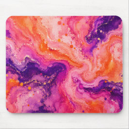 Mousepad Padrão de Mármore Roxo Laranja Roxo