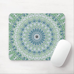 Mousepad Padrão de Medalhões Costeiros Azul e Verde