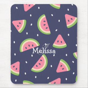 Mousepad Padrão de Melancia Rosa Verde-Cor-de-Rosa Bonita
