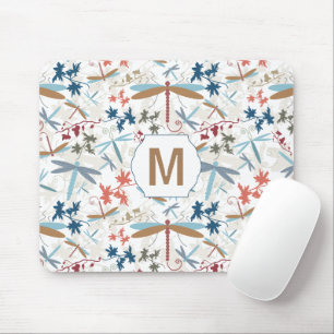 Mousepad Padrão de Monograma Multicolorido da Dragonfly