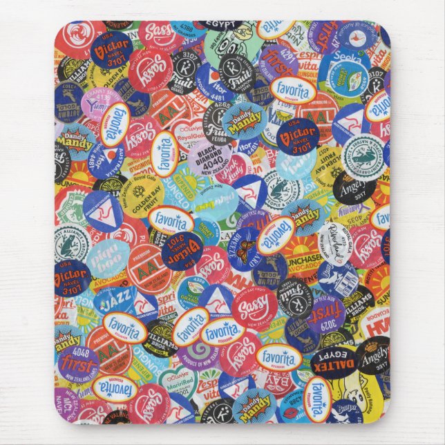 Mousepad Padrão de Montagem de Adesivos de Frutas (Frente)