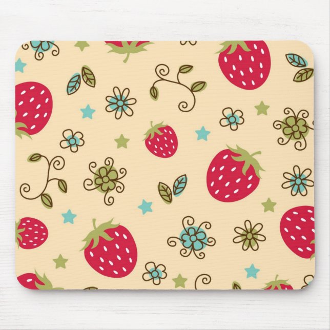 Mousepad Padrão de morango (Frente)