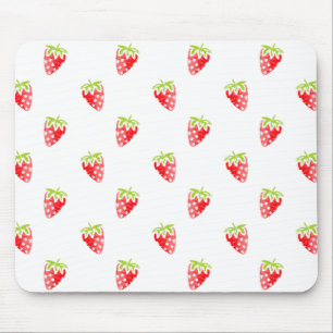 Mousepad Padrão de Morango de Aquarela