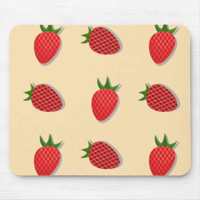 Mousepad Padrão de morango para boas vibrações no Verão de  (Frente)