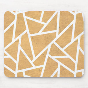 Mousepad Padrão de mosaico amarelo e branco