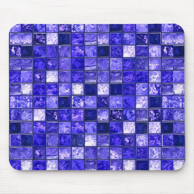 Mousepad Padrão de mosaico azul (Frente)