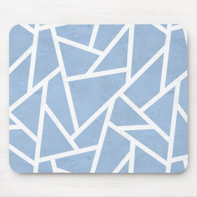 Mousepad Padrão de mosaico branco e azul pálido (Frente)