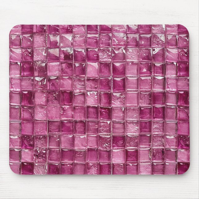 Mousepad Padrão de mosaico rosa (Frente)