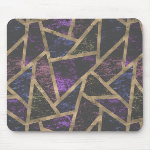 Mousepad Padrão de mosaico roxo e ouro