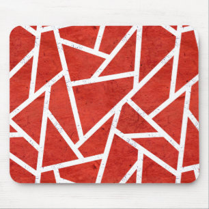 Mousepad Padrão de mosaico vermelho e branco