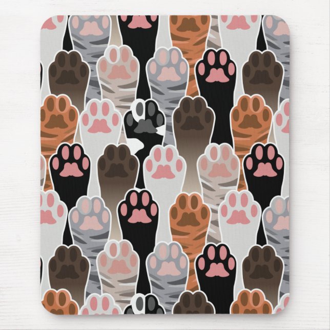 Mousepad Padrão de muitas patas de gatos (Frente)