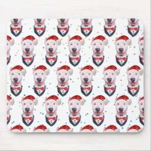 Mousepad Padrão de Natal de Cachorro Bull Terrier Fofo
