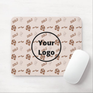 Mousepad Padrão de negócios imobiliário castanho