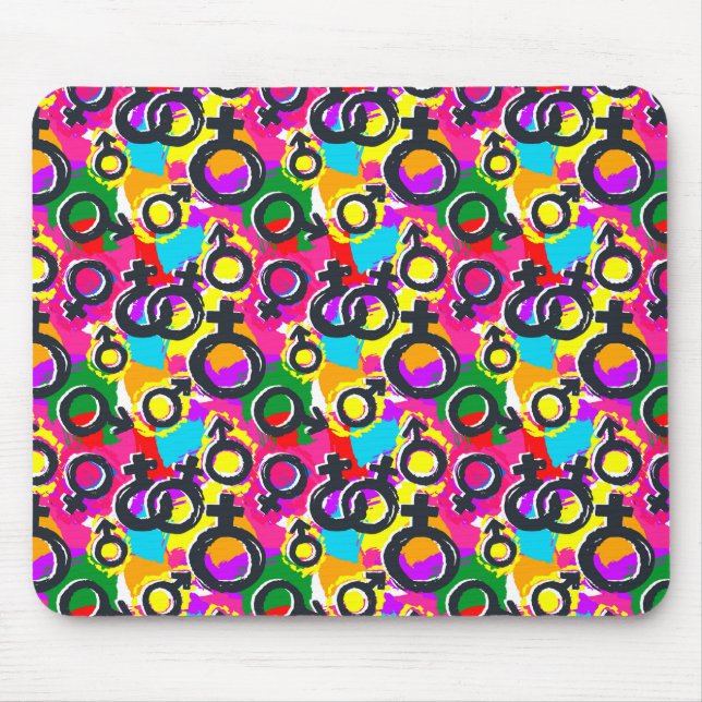 Mousepad Padrão de Neon do Gênero orgulho gay (Frente)