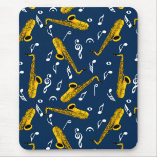 Mousepad Padrão de Nota de Música Saxofone