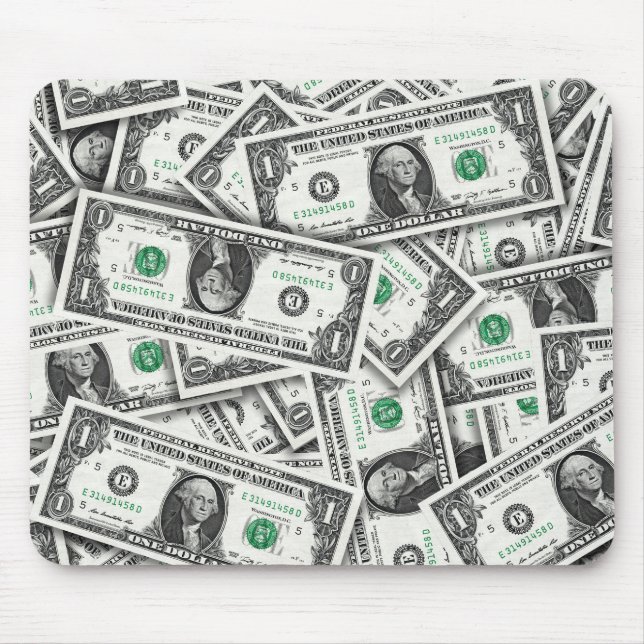 Mousepad Padrão de Nota de Um Dólar (Frente)