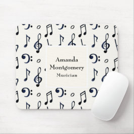 Mousepad Padrão de Notas Musicais Cutas