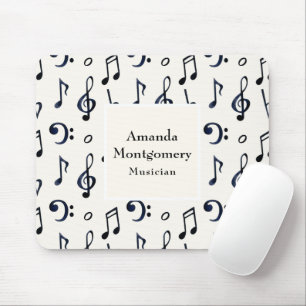 Mousepad Padrão de Notas Musicais Cutas