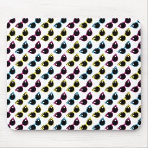 Mousepad Padrão de óculos de sol de gatos retrorados