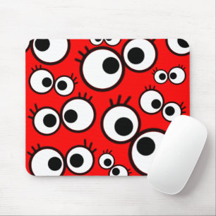 Mousepad Padrão de Olhos Saltitantes Vermelhos Divertidos