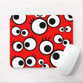 Mousepad Padrão de Olhos Saltitantes Vermelhos Divertidos