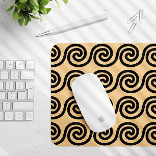 Mousepad Padrão de Ondas da Chave Meandro Grega Marrom