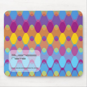 Mousepad Padrão de Ondas Ziguezague Azul Roxo Mod Arte Abst