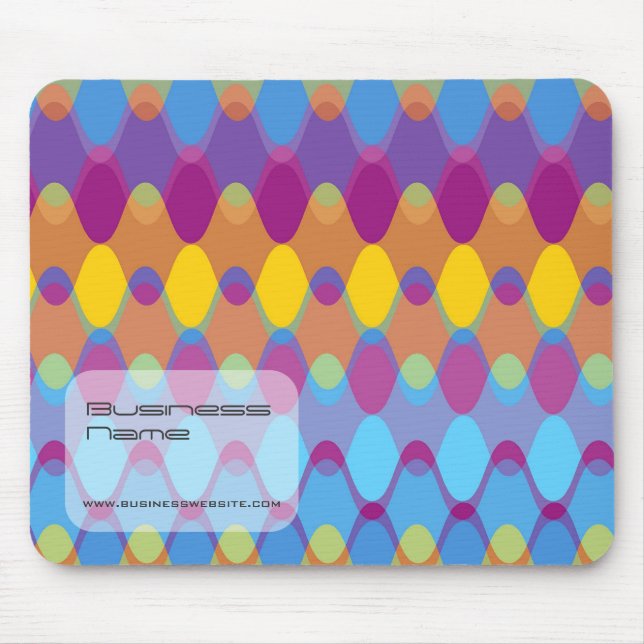 Mousepad Padrão de Ondas Ziguezague Azul Roxo Mod Arte Abst (Frente)