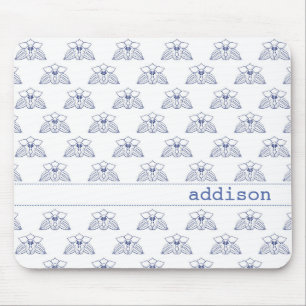 Mousepad Padrão de orquídea azul