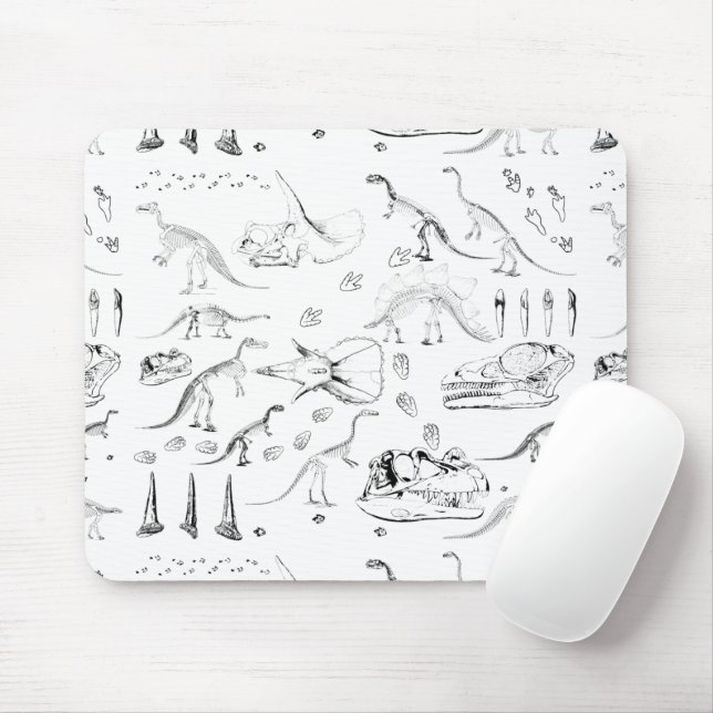 Mousepad Padrão de Ossos Fósseis do Dinossauro (Com mouse)