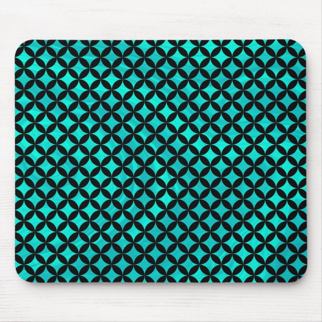 Mousepad Padrão de Ouros de Teal de Abstrato Moderno Elegan (Frente)