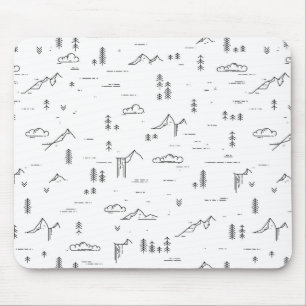 Mousepad Padrão de Paisagem Geométrico das Linhas de Madeir