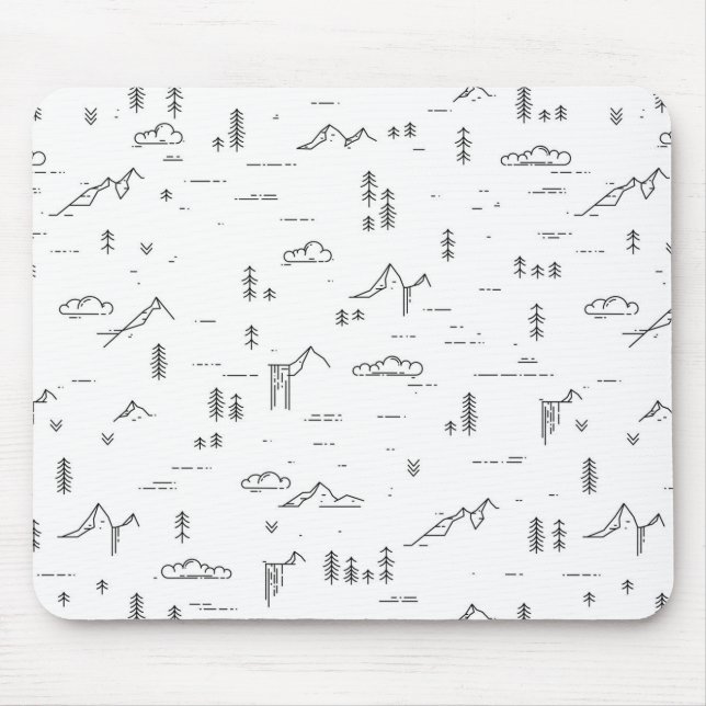 Mousepad Padrão de Paisagem Geométrico das Linhas de Madeir (Frente)