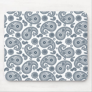 Mousepad Padrão de paisley azul escuro indiano sem costura