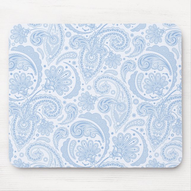 Mousepad Padrão de paisley branco-claro (Frente)