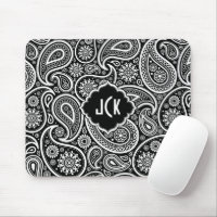 Padrão de Paisley Floral Preto e Branco