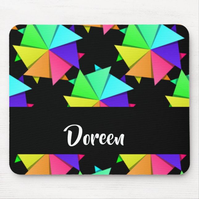 Mousepad Padrão de papel colorido dobrado (Frente)