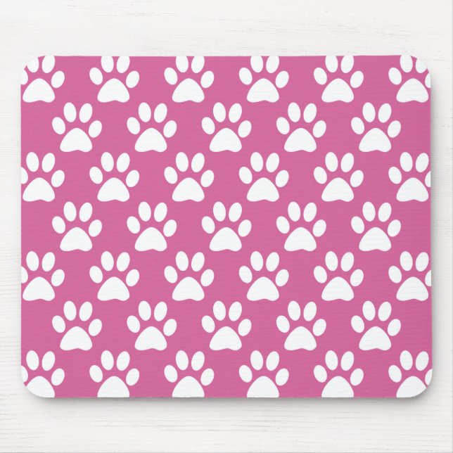 Mousepad Padrão de papoilas rosa e branca (Frente)