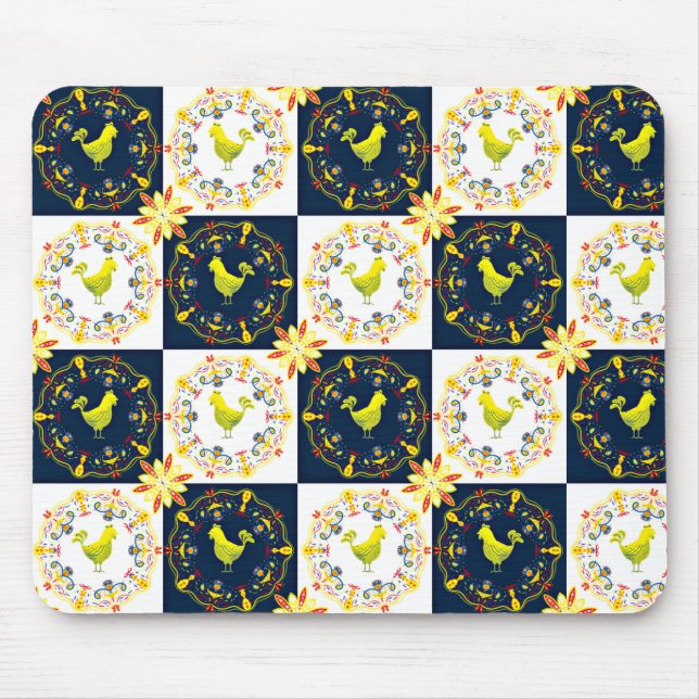 Mousepad Padrão de páscoa de frango (Frente)