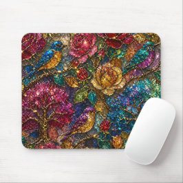 Mousepad Padrão de Pássaros Florais da Galáxia