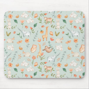 Mousepad Padrão de Pastel de Bebê-Teal-Cute