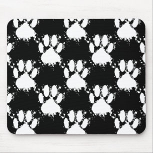 Mousepad Padrão De Pata Branca De Cães Com Pintor