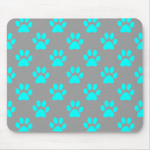 Mousepad Padrão de patas azuis e cinzas