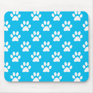 Mousepad Padrão de patas brancas e azuis