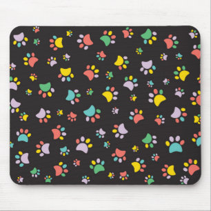 Mousepad Padrão de patas coloridas para cães